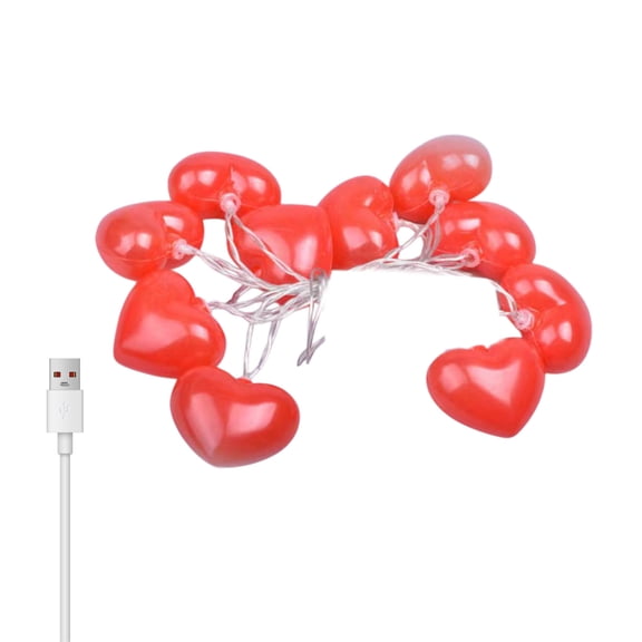 Shipiny LED Peach Heart Fabric String Light, Cute Girl Heart Decor Light, Dimmable Fairy Light for Bedroom Dorm Party Valentine's Day Decoration, 78.7in