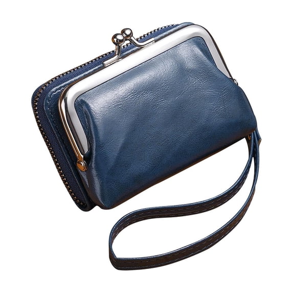 Shipiny Ladies' Coin Purse, Snap Closure Zipper Pouch, Small Portable Mini Bag for Coins Cards Keys Daily Use, E