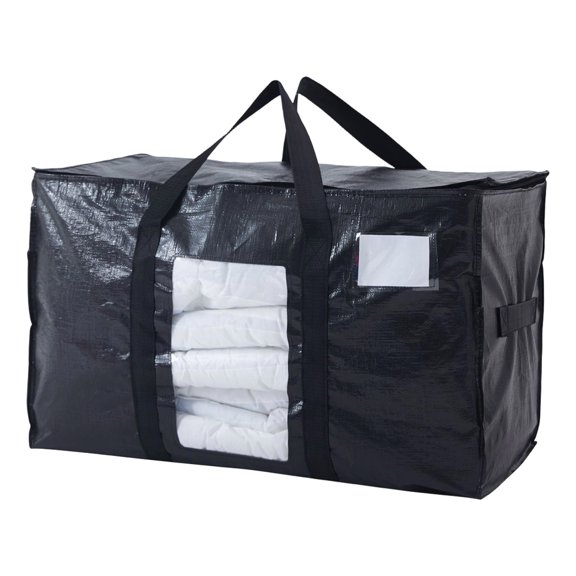 Shipiny Large-Capacity Window-Opening Storage Bag for Clothes and Quilts, Dustproof Moisture-Proof Organizer, Foldable Home Storage Bag for Wardrobe and Closet, Black