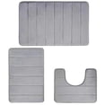 thumbnail image 1 of Shipiny Memory Foam Bathroom Rug Sets 3Piece, Ultra Absorbent Bath Mat for Bathroom - Non-Slip Machine Washable & Dry Quickly, 3Piece Bathroom Mat Set, Gray, 1 of 9