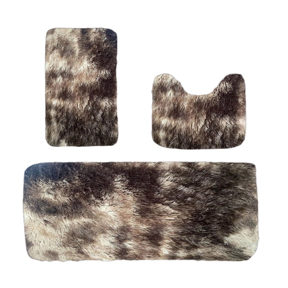 Shipiny Mixed Color Bath Mats 3 Set Large Size, Winter Soft Bathroom Rugs, Water Absorption Non-Slip Thick Washable Fast Drying For Toilet And Bathroom., Brown