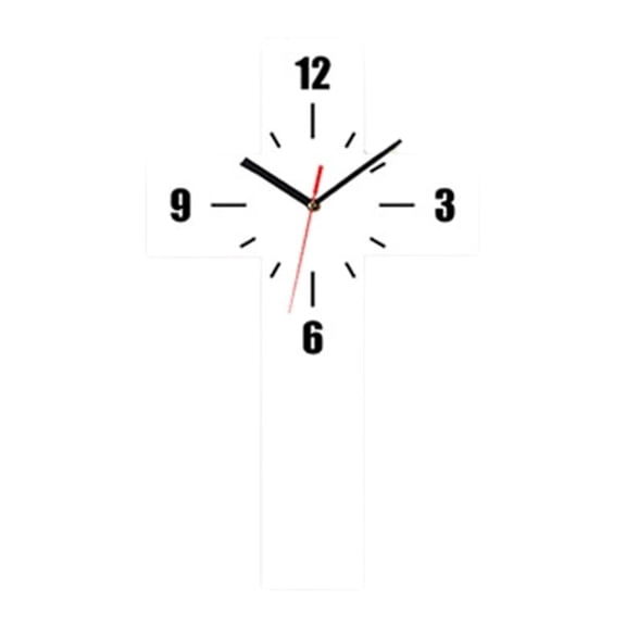 Shipiny Modern Fashion Art Mute Home Living Room Decoration Crucifix Decoration Halloween Acrylic Wall Clock, Spring Decorative, Spring Home Refresh Decor, White