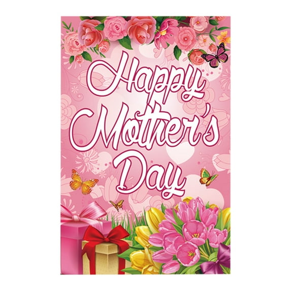 Shipiny Mother’s Day Garden Flag, Double-Sided Waterproof Yard Banner with Festive Patterns, Outdoor Decor for Lawn, Patio, Garden and Home Celebration, Warm Gift, Mother's Day Ornament, D
