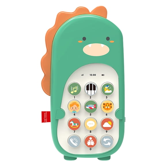 Shipiny Music Vibration Bilingual Play Phone Toy, Clear Sound & Soft Vibration, Early Learning Enlightenment Design, Safe Smooth Material, Ideal for Early Cognitive Development & Leisure Play, Green