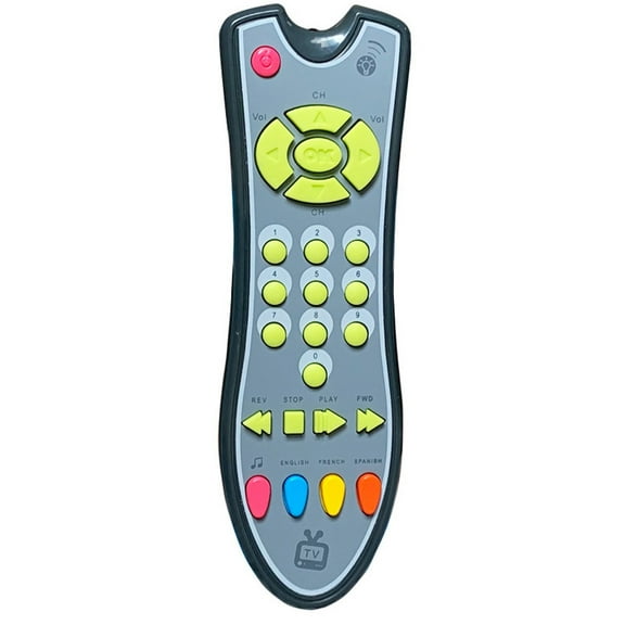 Shipiny Musical Tv Remote Control Toy, with Light and Sound Effect, Early Education Learning Design, Durable Anti-Fall Craft, Portable Leisure Play Prop for Home Daily Entertainment, Gray