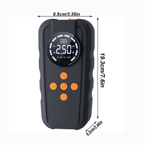 Shipiny Portable Car Jump Starters with Inflator Pump 150PSI 6000A 12V, for 2.0L Gas Vehicles, LCD Display, 4 Lights and Type-C Charger, Multi-function Emergency Tool Kit., Black