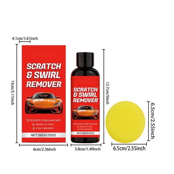 Shipiny Scratch Swirl Remover, Auto Paint Surface Repair Agent, Mild Formula for Car Body Scratch Mark Polishing and Restoration, As Shown