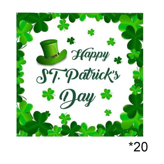 Shipiny St. Patrick's Clovers-themed Party Decoration Paper Plates Tissues and Cups, Festive Spring Home Accents, Family Holiday Decorations, C