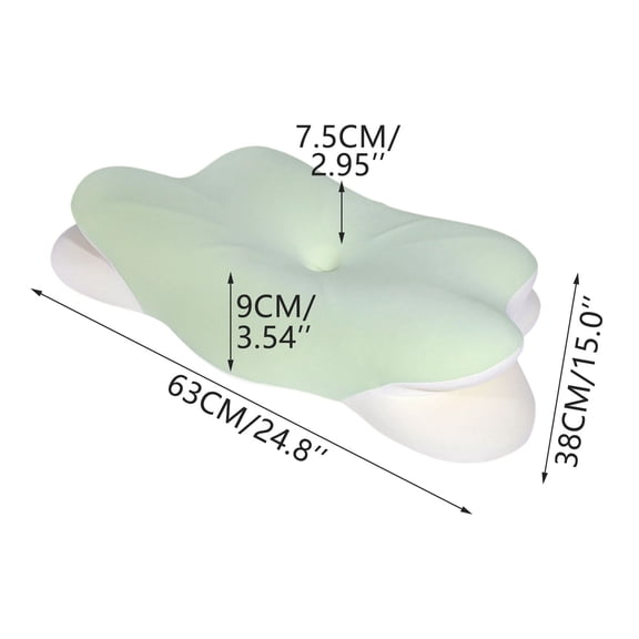 Shipiny Time Cloud Pillow with Memory Foam, Ergonomic Neck Support Pillow for Side Sleeping, Deep Sleep Pillow for Relieving Neck Fatigue and Improving Sleep Quality at Home, Green