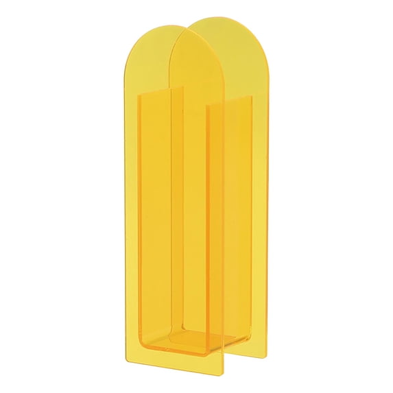 Shipiny Transparent Colored Glass Vase with Geometric Design, Modern Decorative Flower Vase for Dry Flower and Floral Arrangement, Perfect for Living Room and Home Interior Decoration, Yellow