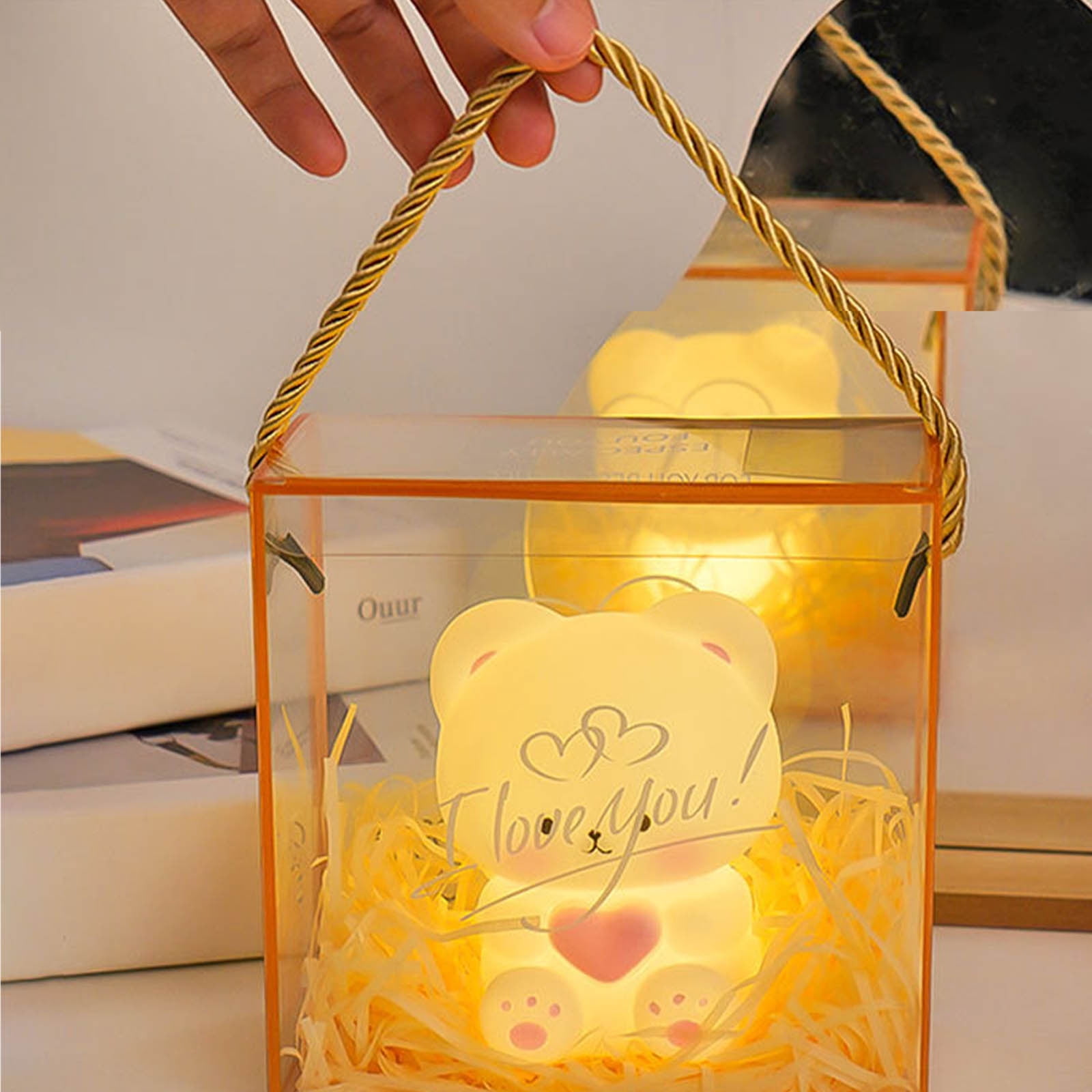 Shipiny Valentine's Day Creative Bear Night Light - Pinch-Activated ...