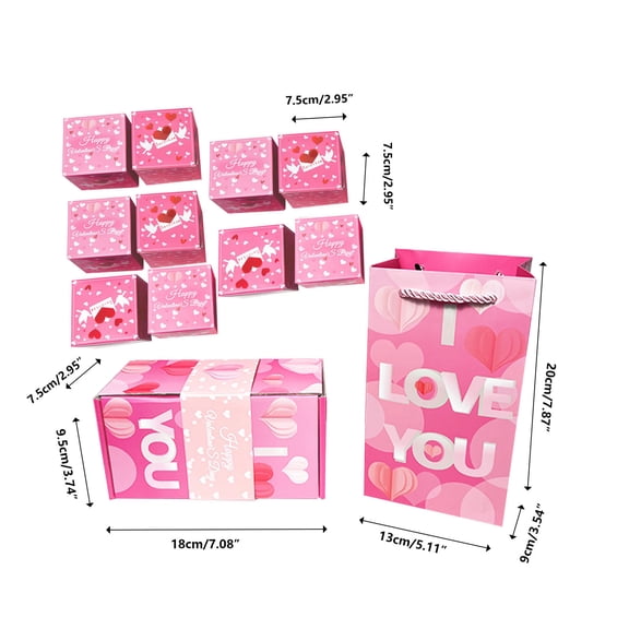 Shipiny Valentine's Day Surprise Bouncing Box I LOVE YOUMemorial Day Sending Girls CoupleRed Packet Gift Boxes, Valentine Gifts for Boyfriend/Girlfriend, Valentines Day Decorations for Home, A