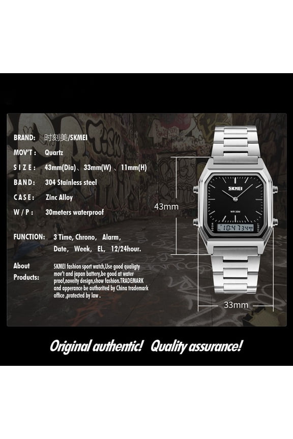 Waterproof Quartz Watch with Steel Bracelet, Durable Stainless Steel Strap Wristwatch, Classic Casual Daily Wear Watch for Men Women Gift, A