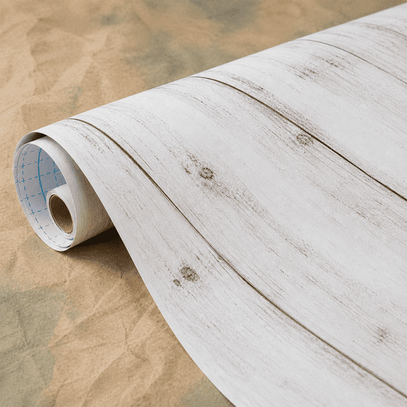 Shiplap Peel and Stick Wallpaper White 15.7" x 196" Vinyl Plank Home Decor