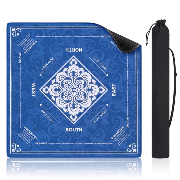 Shipped Rolled Mahjong Mat with Rules Without Creases, 3mm, 32.5" x 32.5"