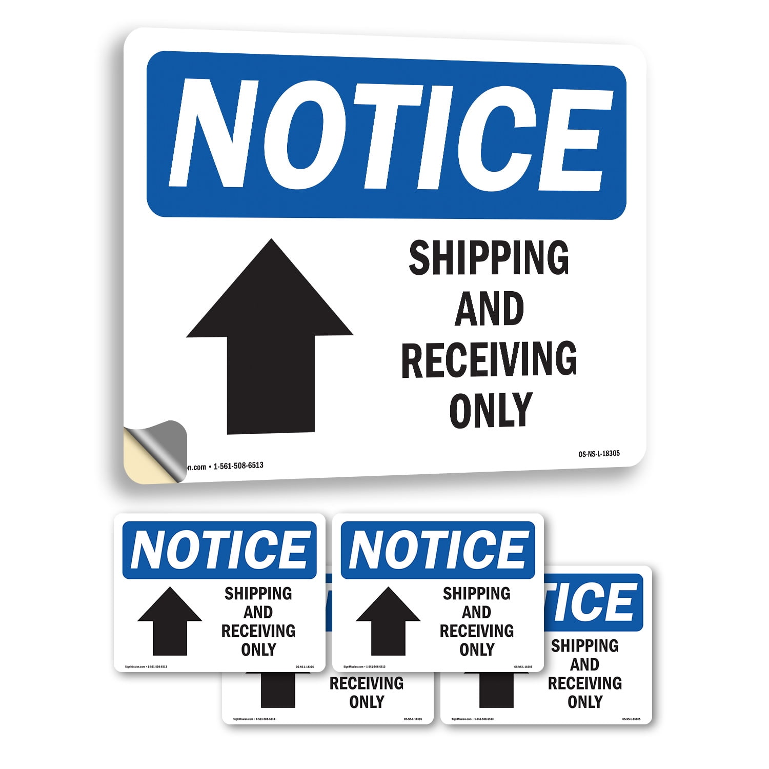 Shipping And Receiving Only [Up Arrow] With Symbol OSHA Notice Vinyl ...