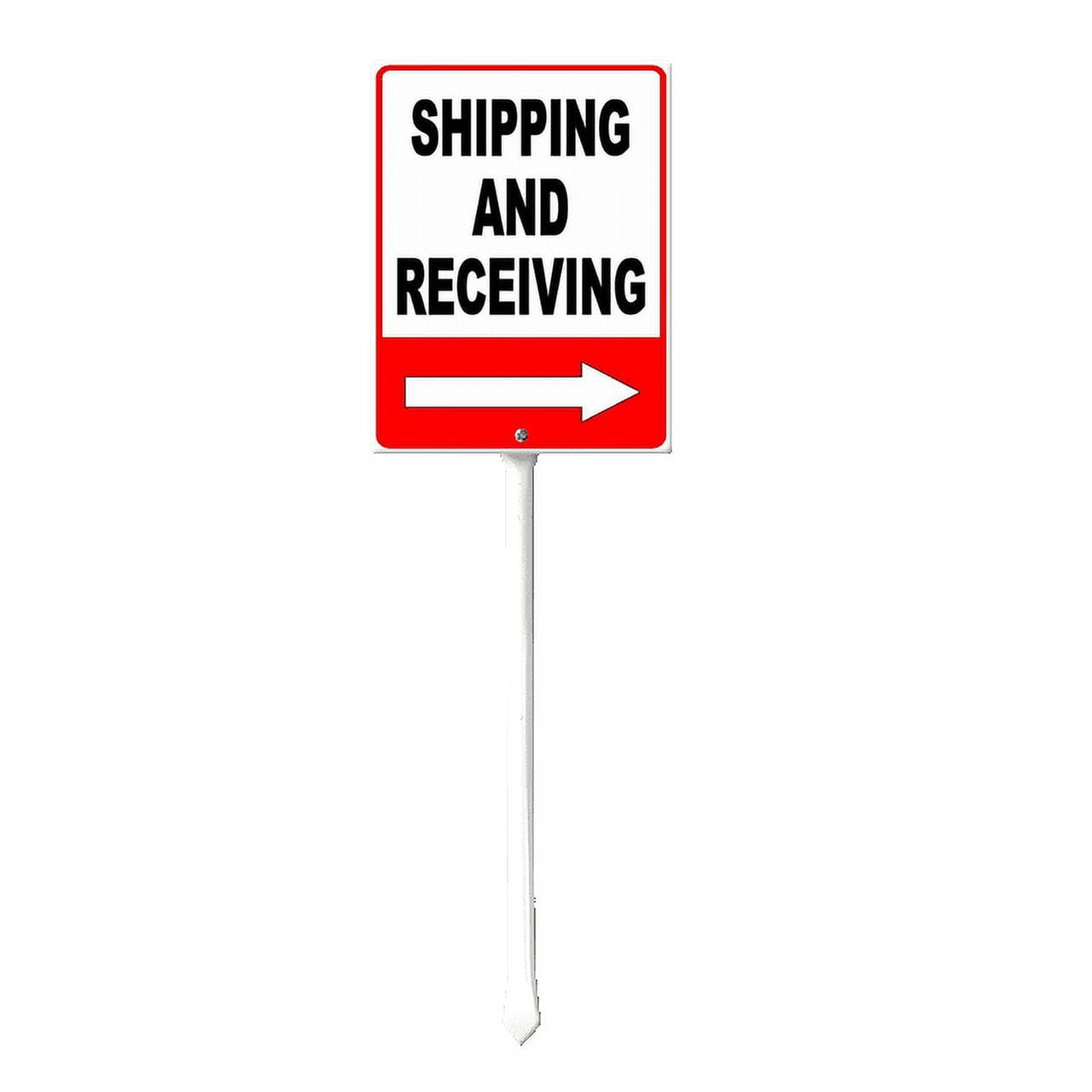 Shipping And Receiving Sign With Metal Stake, 8" x 23.6" Aluminum Yard Sign for Street, Garden Lawn Neighborhoods