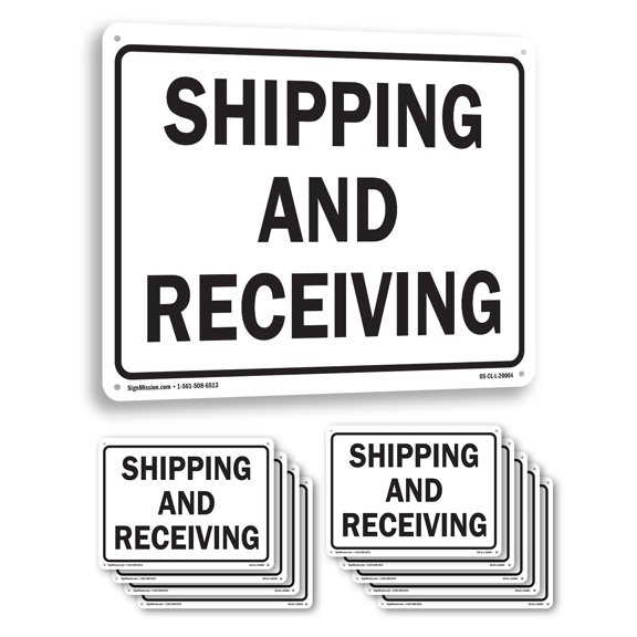 Shipping And Receiving Warehouse OSHA Rigid Plastic Sign 18 Inch x 12 Inch - 10 Pack