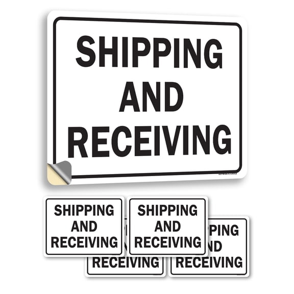 Shipping And Receiving Warehouse OSHA Vinyl Decal Label 5 Inch x 3.5 Inch - 5 Pack