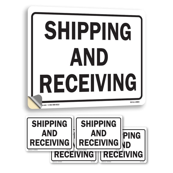 Shipping And Receiving Warehouse OSHA Vinyl Decal Label 7 Inch x 5 Inch - 5 Pack