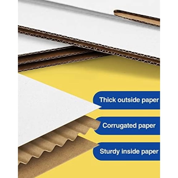 Shipping-Boxes-12x9x3 Inches: 22 Pack-Cardboard-Boxes-for-Packaging, White-Shipping-Boxes-for-Packing-Small-Business, Corrugated Box Mailers for Book Shoes Gift Mailing