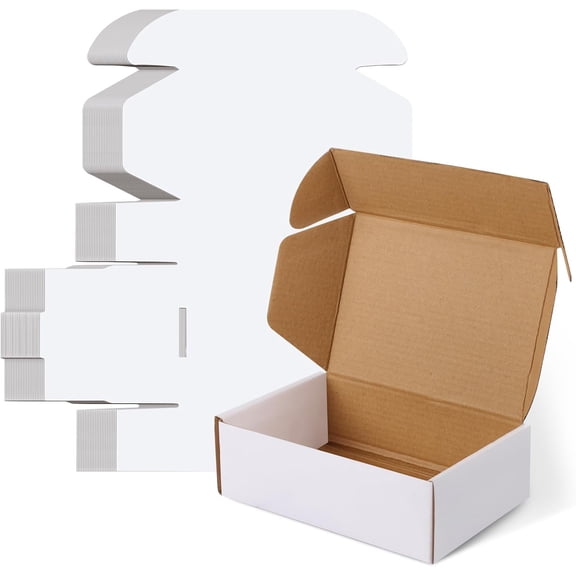 Shipping Boxes,15 PCS 9x6x2 Inch Tuck Top Mailer Boxes,White Small Corrugated Cardboard Boxes for Packing, Mailing, Moving,Gifts & Storage,Heavy-Duty(White)