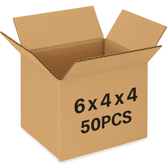 Shipping Boxes (6"L x 4"W x 2"H Pack 50) | Corrugated Cardboard Mailing Boxes for Small Business & Packaging