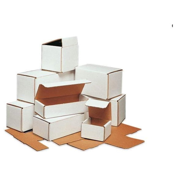 Shipping Boxes - 6x2x2" Mailers - White Foldable Corrugated Cardboard Packaging for Mailing, Moving, Storage, and Organizing - Strong Lightweight Foldable (Bulk 200 Pack)