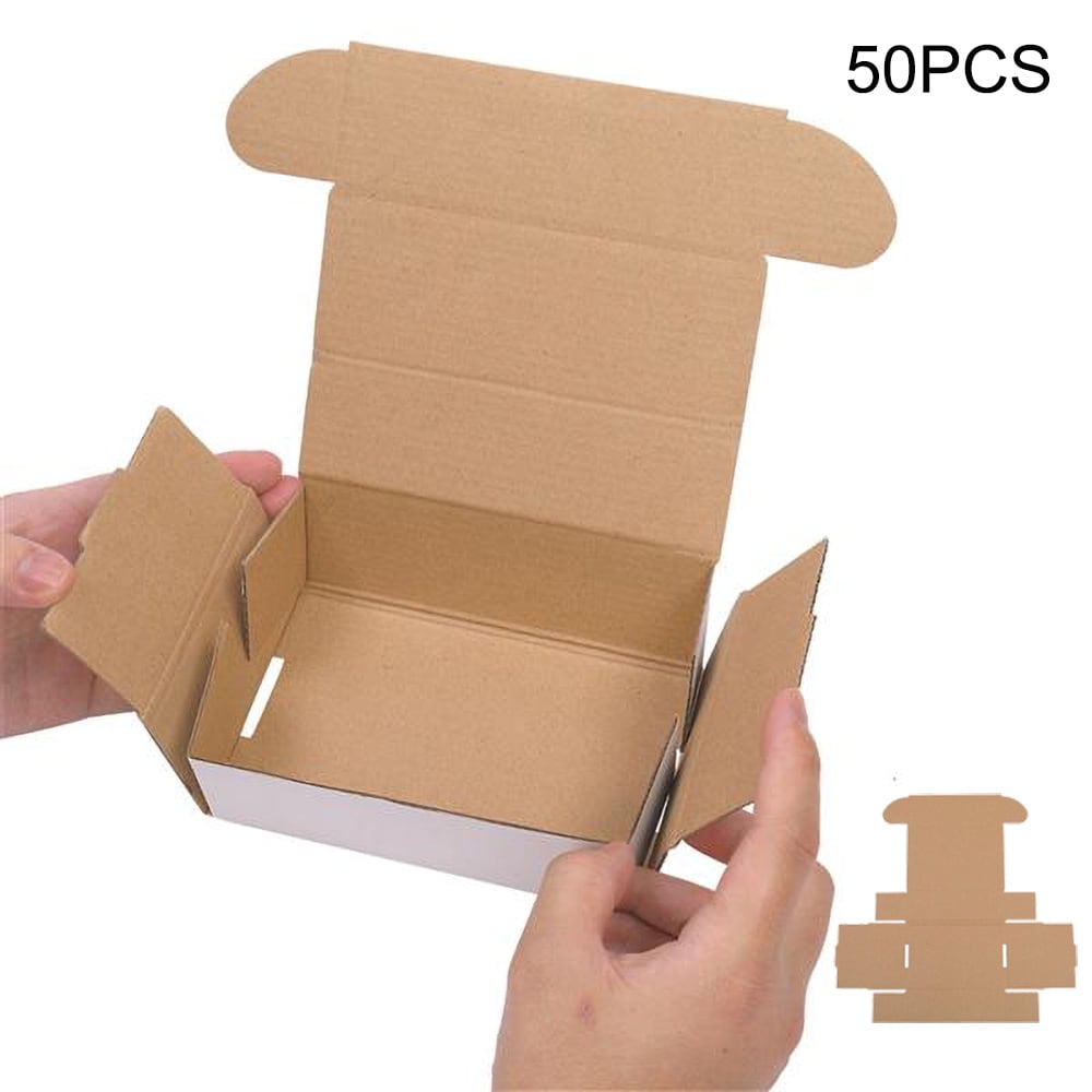 Shipping Boxes 6x4x2 inches 50 Pack White Corrugated Cardboard Box