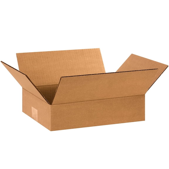 Shipping Boxes Flat 12"L x 9"W 3"H, 25-Pack | Corrugated Cardboard Box for Packing, Moving and Storage