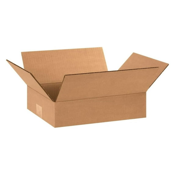 Shipping Boxes Flat 12"L x 9"W x 3"H, 25-Pack | Corrugated Cardboard Box for Moving, Mailing, Packing and Storage 12x9x3