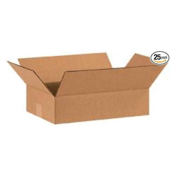 Shipping Boxes Flat 15"L x 10"W x 4"H 25-Pack - Corrugated Cardboard Box for Moving, Mailing, Packing, Packaging and Storage