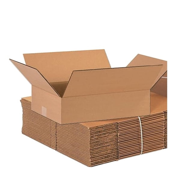 Shipping Boxes Flat 16"L x 12"W x 4"H 25-Pack - Corrugated Cardboard Box for Moving, Mailing, Packing, Packaging and Storage