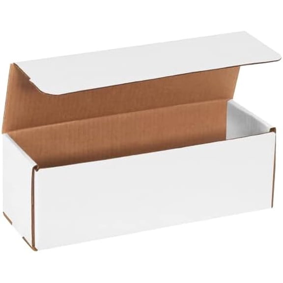 Shipping Boxes Small 12"L x 4"W x 4"H, 50-Pack | White Corrugated Cardboard Box Mailer for Packing, Moving, Storage | Bulk Gift Box or Product Packaging for Small Business, Home, FBA
