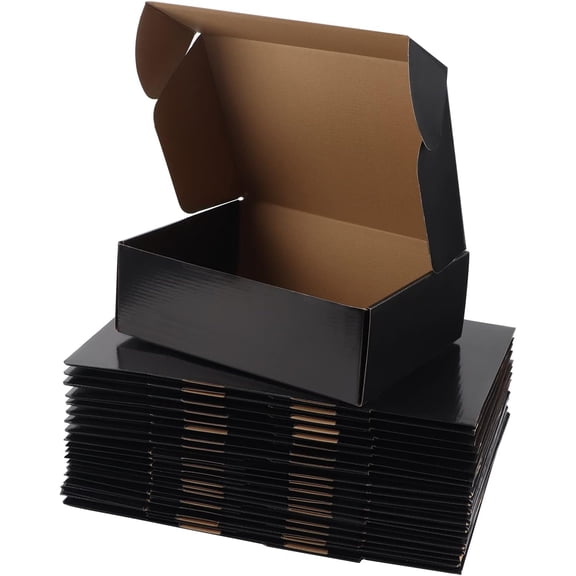 Shipping Boxes for Mailing Packaging, Corrugated Cardboard Boxes, Black, 20 Pack