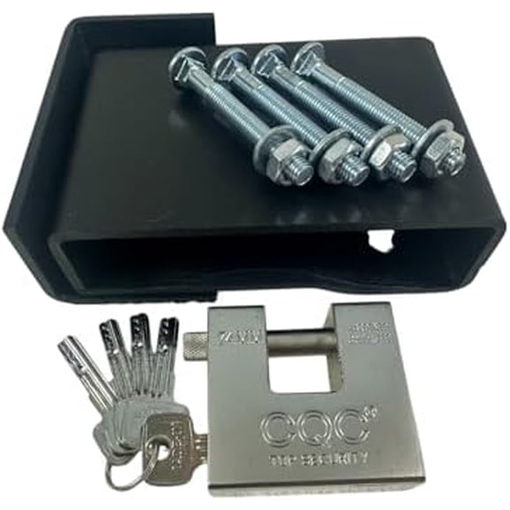 Shipping Container Lockbox, Heavy-Duty Steel Security Box with Padlock, 5-Key Set and Mounting Hardware$$Office