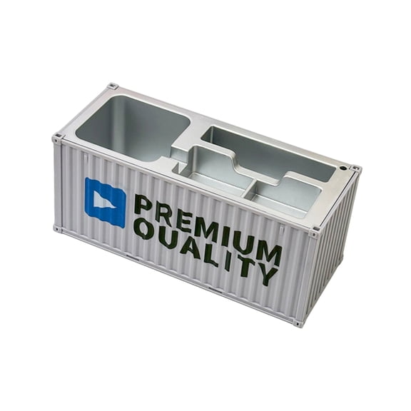 Shipping Container Model, Creative Custom Pattern Desktop Stationery Storage Box and Office Cargo Container Organizer for Pens Pencils and Decorative Workspace