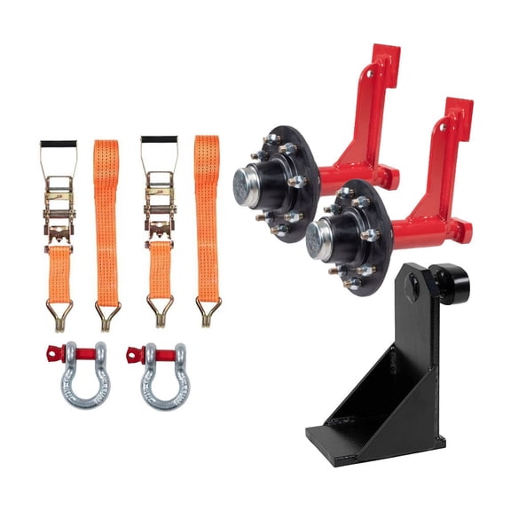 Shipping Container Wheel & Jack Lug Kit - 8-Lug Container Wheel Kit 8,800 lbs WLL with Ratchet Strap, J-Hook & Shackle & Jack Lug Leveling Attachment for 2040 ft Containers
