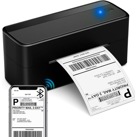 Shipping Label Printer - 241BT Thermal Label Printers for Small Business, 4X6 Thermal Printer for Shipping Packages, Compatible with , Windows, USPS, , Black