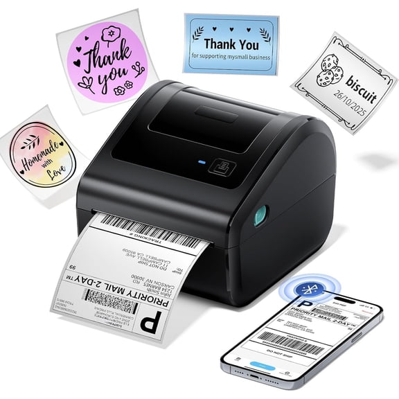 Shipping Label Printer, 4x6 Thermal Label Printer for Small Business - D450 Thermal Printer Compatible with Android, iOS, Windows & , , , , Shopify, UPS,FedEx