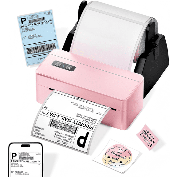 Shipping Label PrinterPhomemo 2410BT Desktop Thermal Label Printer with Stand, 4x6 Shipping Label Printer for Small Business, Thermal Label Printer Compatible with iOS, Android & PC