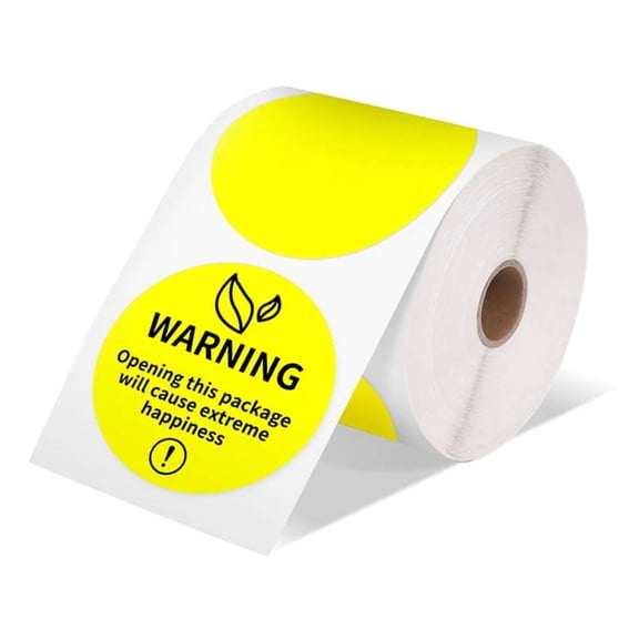 Shipping Label Printer Sticker Round Square DIY Logo Design Small Business 2X2 750Pcs Yellow