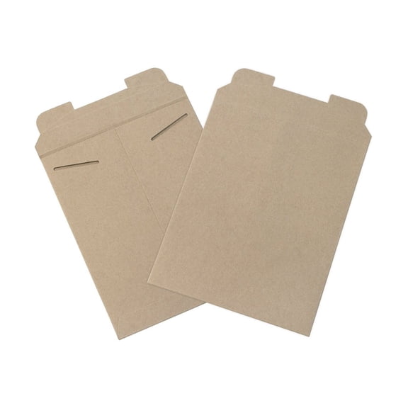 Shipping Mailer Envelopes 9 3/4" x 12" - 100 Pack Flat Stayflat Mailers for Photos, Documents, Artwork - Chipboard Mailers with Tab Lock - Lightweight & Recyclable - Made in USA