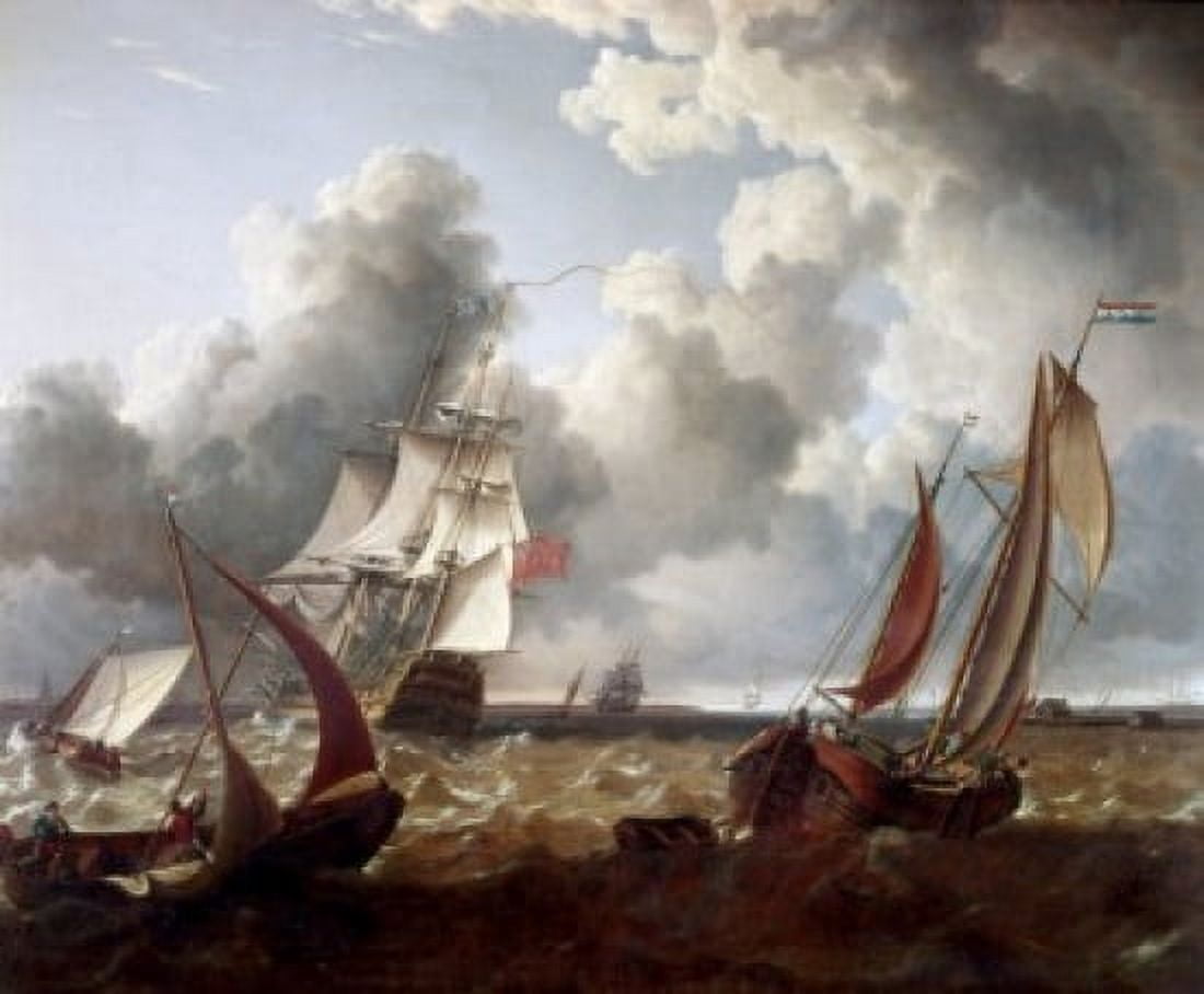 Shipping Off the Coast of Holland Powell Arthur James Emery (1864-1956American) Canvas Art - Arthur James Emery Powell (18 x 24)