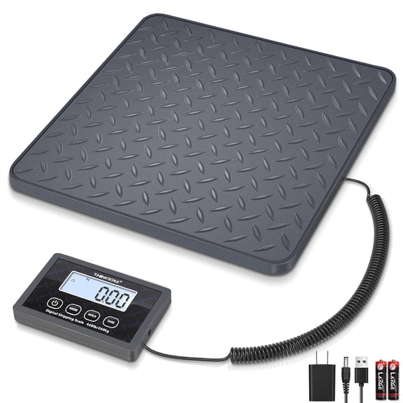 Shipping Postal Scale with Integrated One-Piece Platform, 10g High Accuracy 440lb Capacity for Packages, Small Business & Warehouse, Battery & AC Adapter Included
