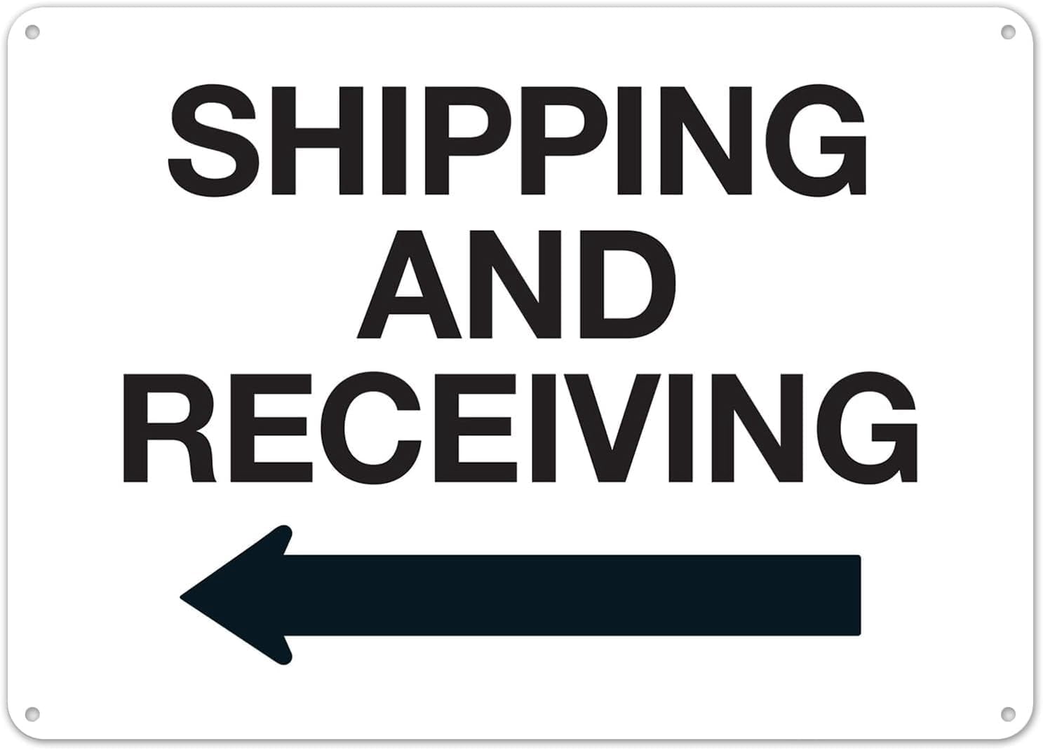 Shipping and Receiving with Left Arrow Metal Tin Sign 8x12 Inch Caution ...