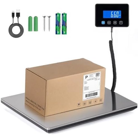 Shipping Scale, 440lb/1.8oz Digital Postal Scale for Packages with Hold/Tare Function, Backlit LCD, & Included, Postage Scale for Small Business, Packages, Luggage, and Use