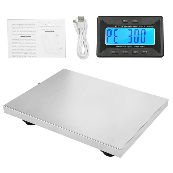 Shipping Scale 450kg/992lb Heavy Duty Postal Scale Stainless Steel with Wireless Displays/Tare/3 Units Digital Postage Scale for Packages/Post Office/Home