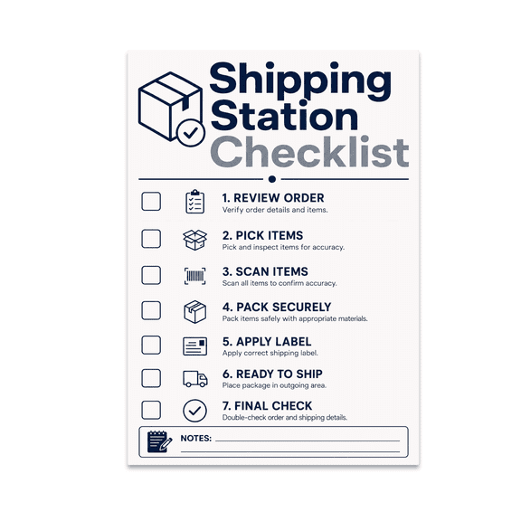 Shipping Station Checklist Wall Decor - Office Organizer - 13x19 Poster Print