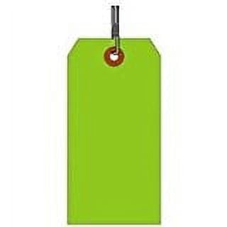 Shipping Tag, Med. Wt., Fluorescent Green, Sz #5, Box of 1000, Wired